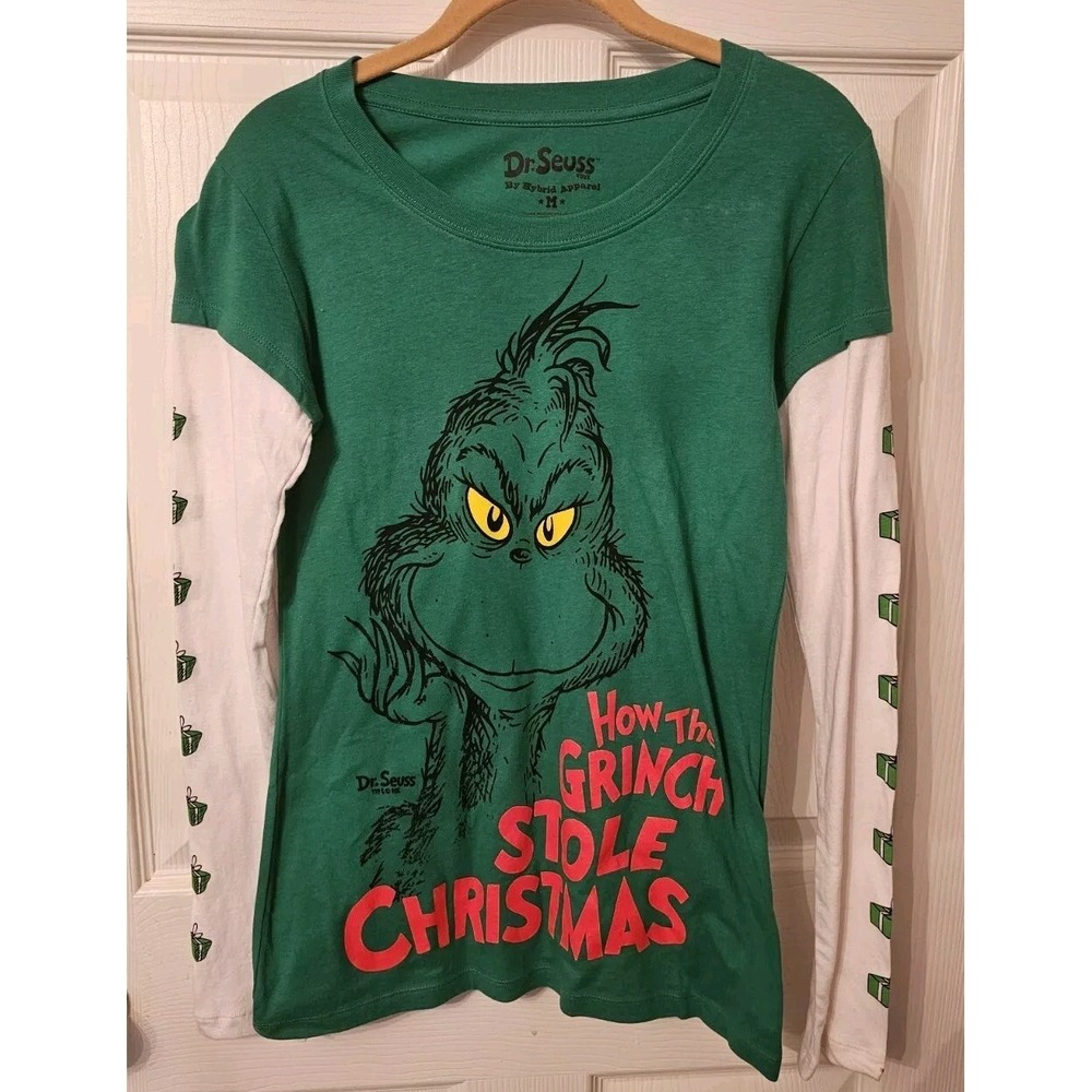 Green Christmas Grinch Medium Shirt Dr. Seuss Girls